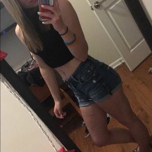 Small Black Hollister Crop Top